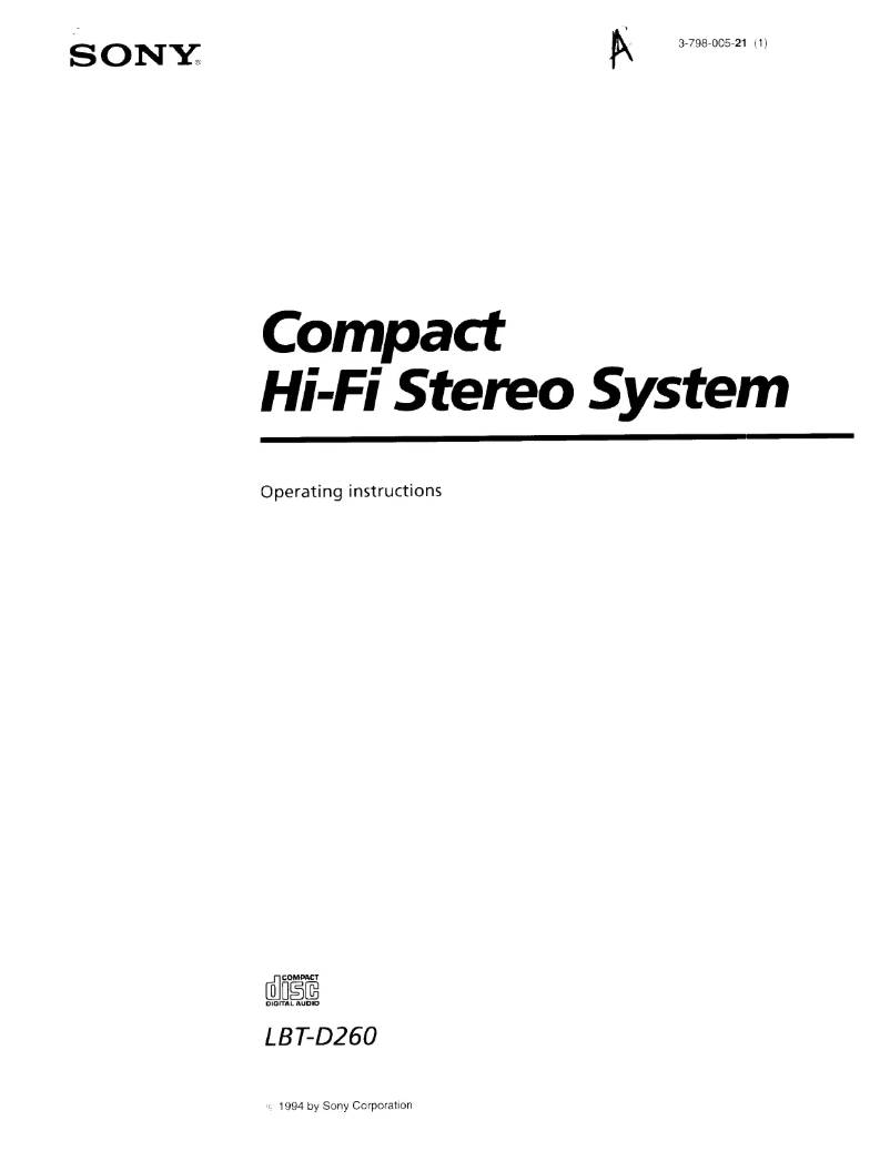 Page n°1 - Manuel utilisateur Sony LBT-D260
