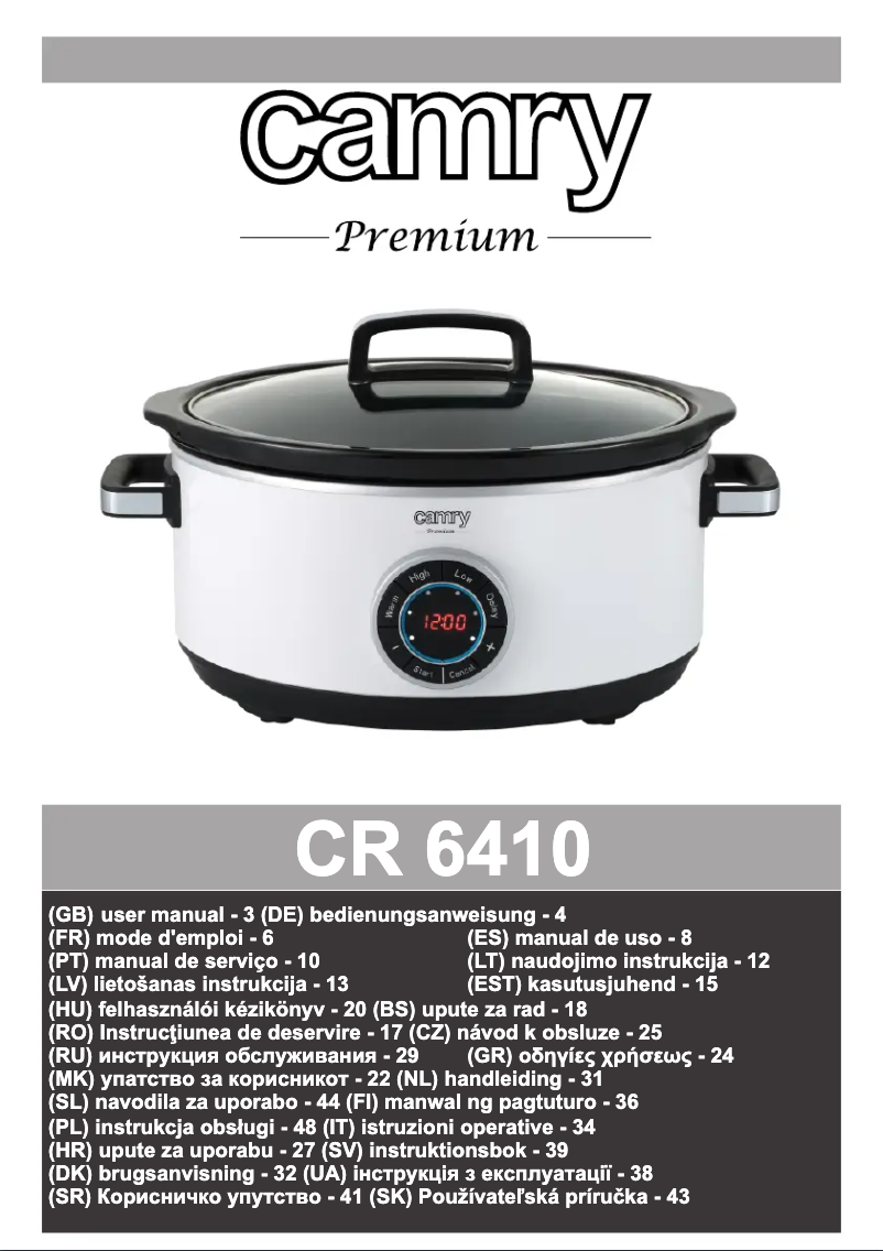Página 1 del manual Manual de usuario Camry CR 6410