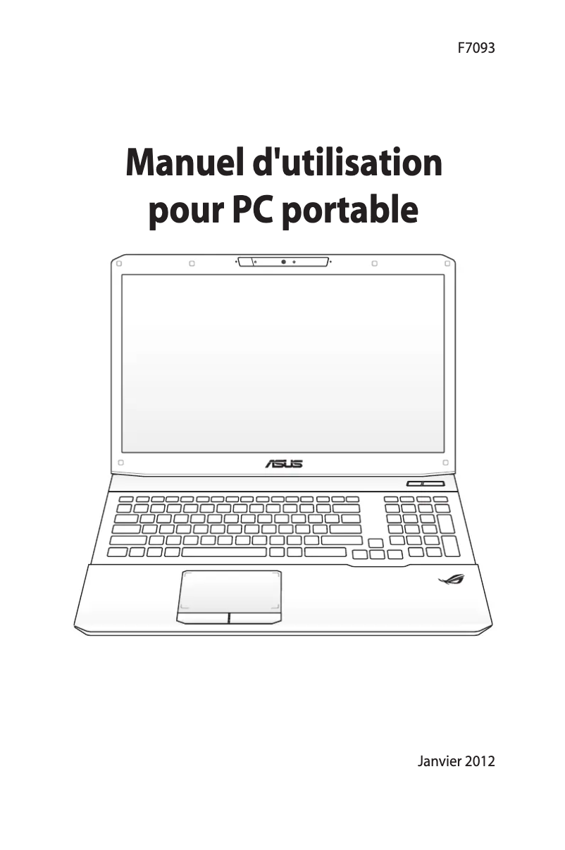 Page 1 de la notice Manuel utilisateur Asus ROG G75VX