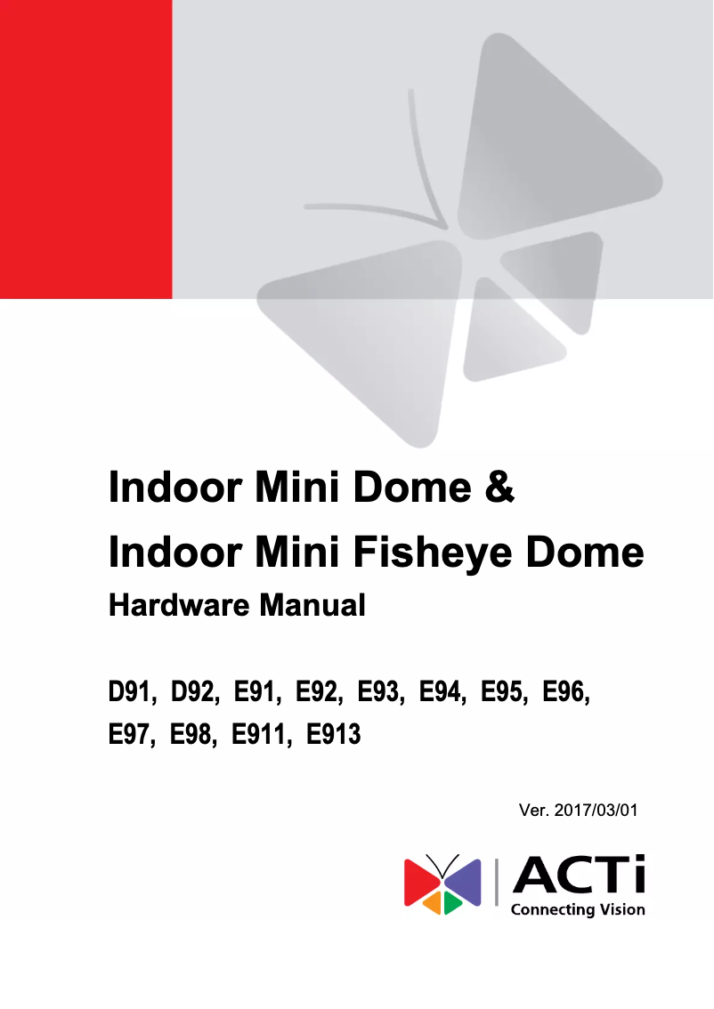 Page n°1 - Manuel utilisateur ACTi E911