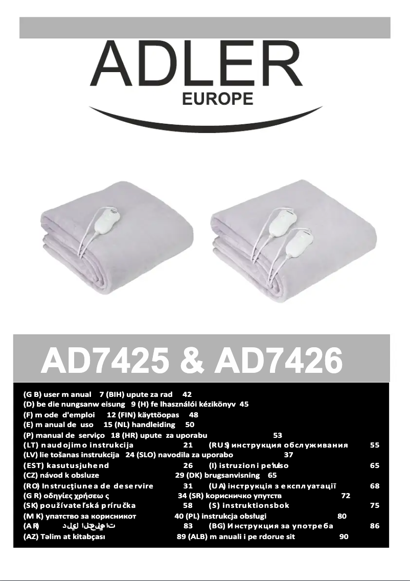 Página 1 del manual Manual de usuario Adler AD 7426