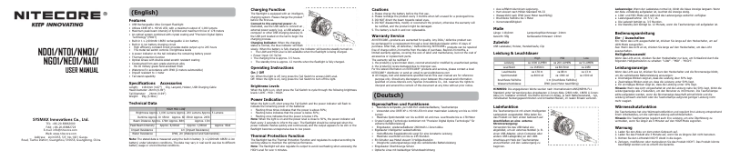 Página 1 del manual Manual de usuario Nitecore NM01