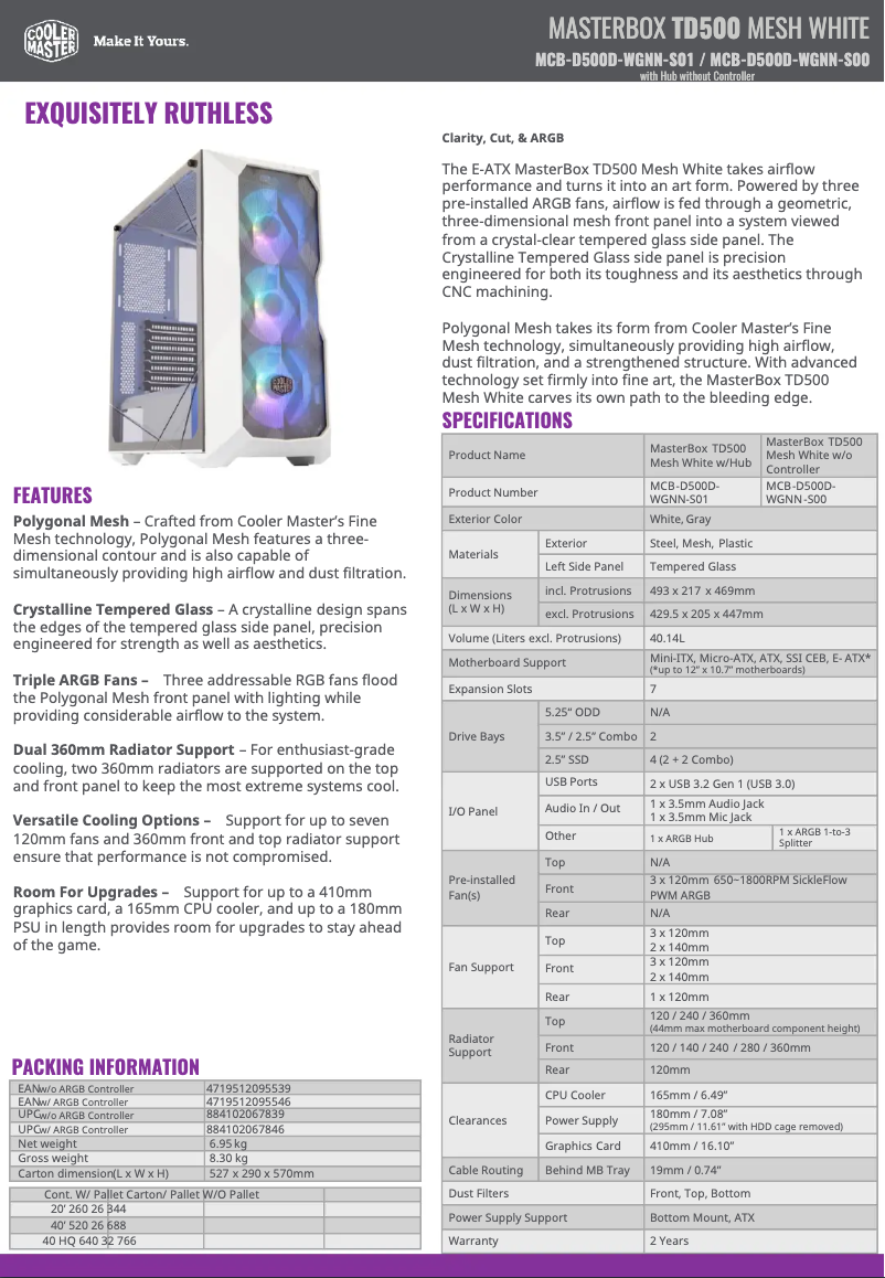 Image de la première page du manuel de l'appareil MasterBox TD500