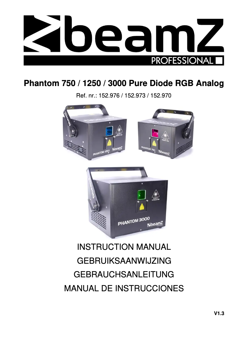 Page n°1 - Manuel utilisateur BeamZ Phantom 1250
