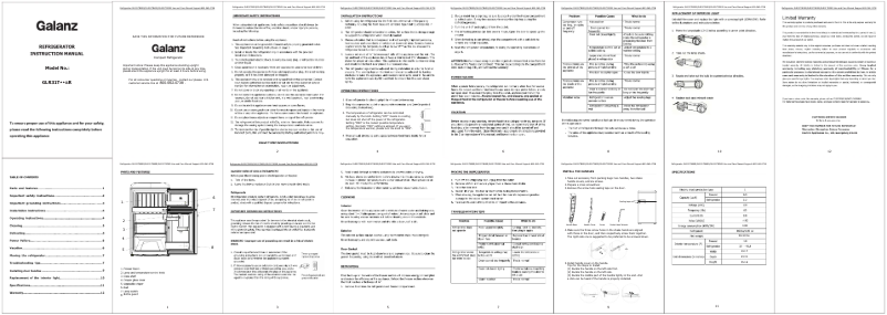 Image de la première page du manuel de l'appareil GLR31TBKER