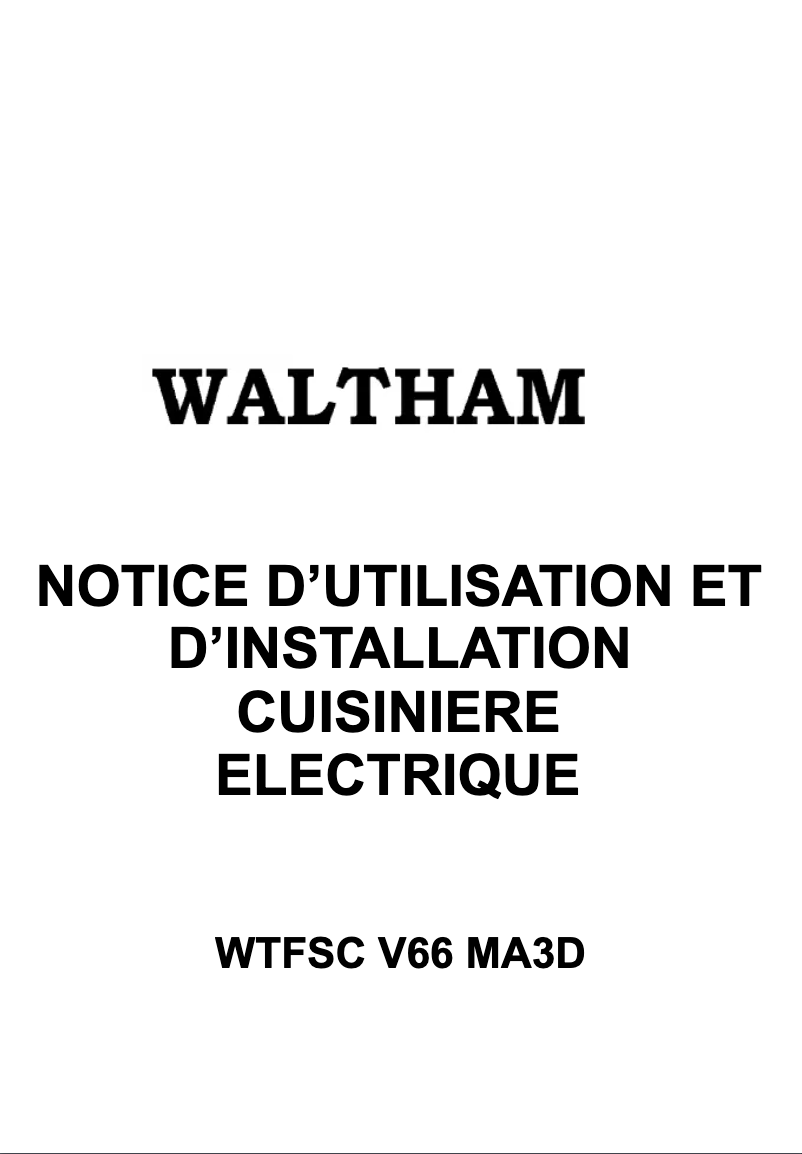 Image de la première page du manuel de l'appareil WTFSC V66 MA3D