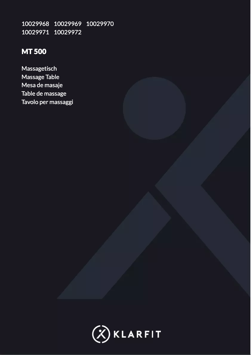 Image de la première page du manuel de l'appareil MT 500