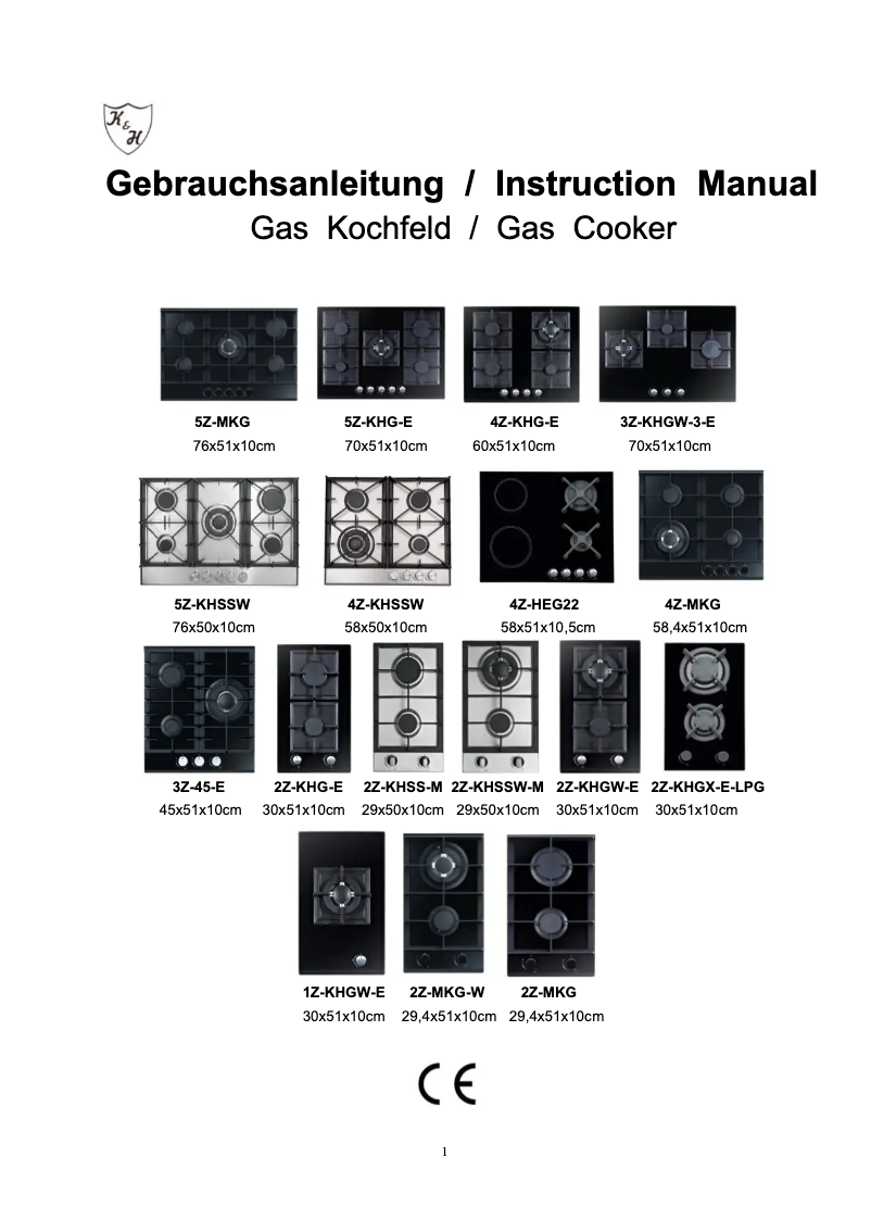 Image de la première page du manuel de l'appareil 1Z-KHGW