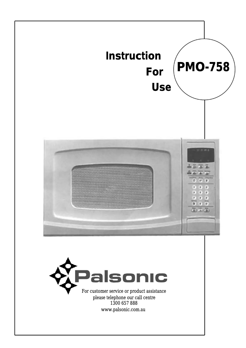 Page n°1 - Manuel utilisateur Palsonic PMO-758