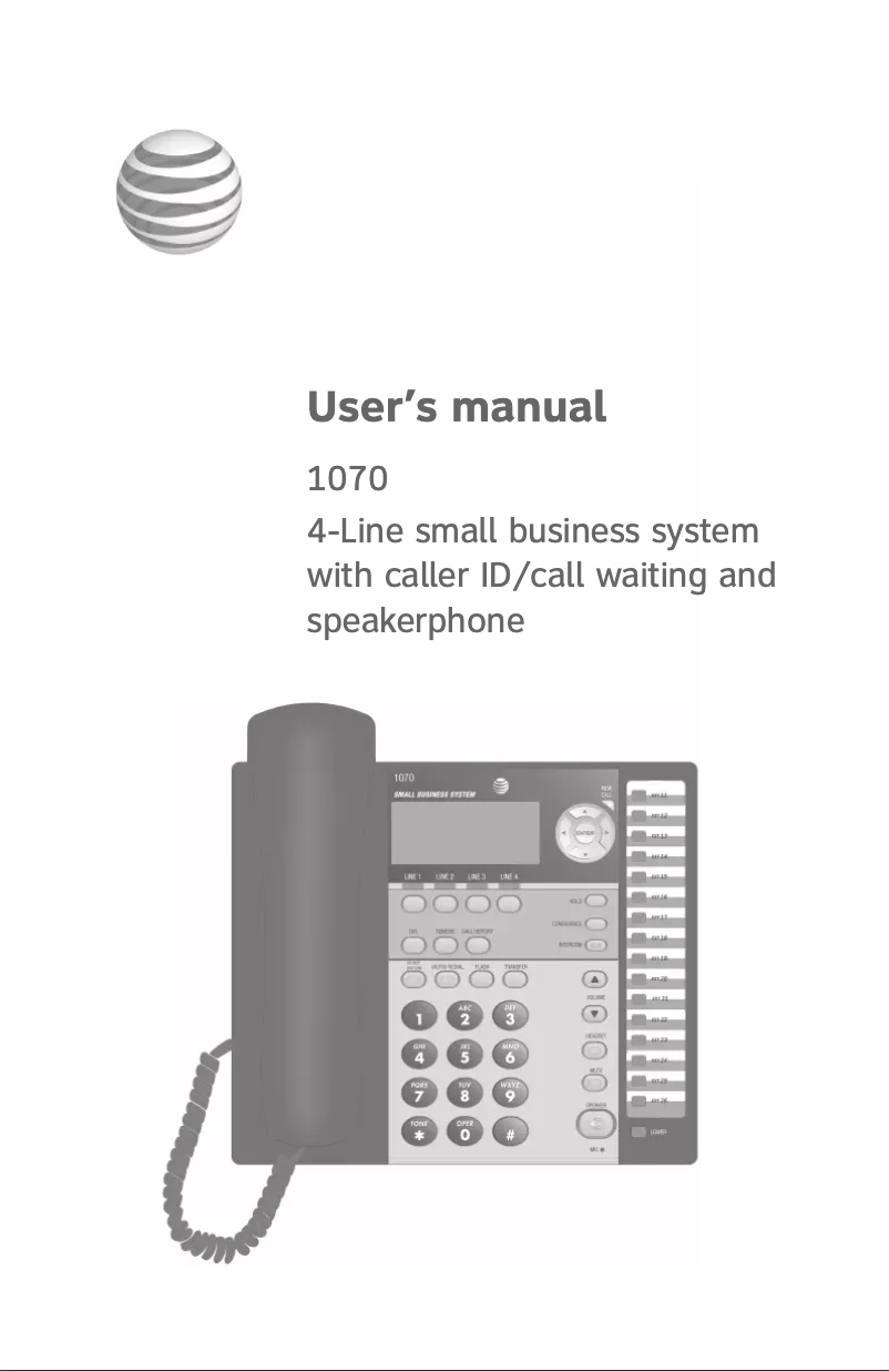 Página 1 del manual Manual de usuario AT&T 1070