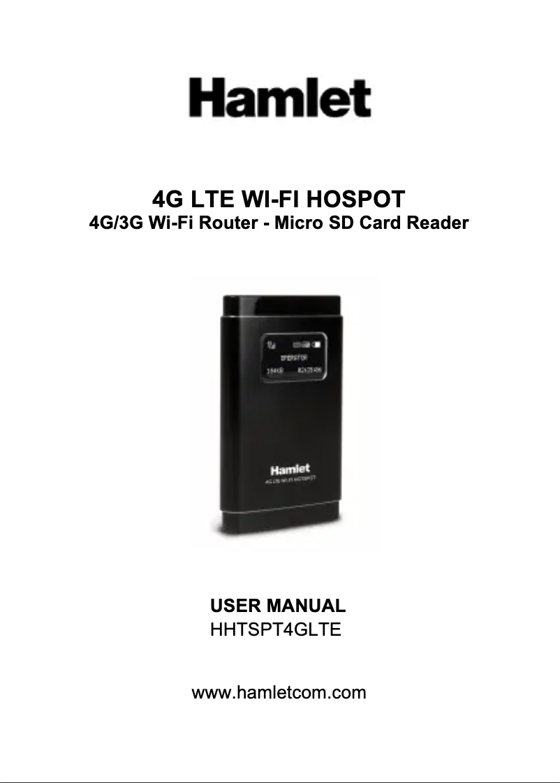 Page 1 de la notice Manuel utilisateur Hamlet HHTSPT4GLTE