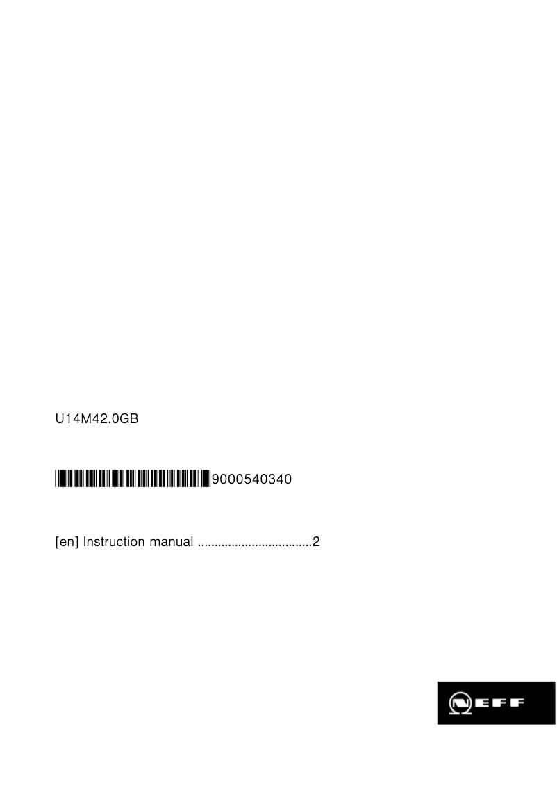 Page n°1 - Manuel d'utilisation et d'entretien Neff U14M42S0GB