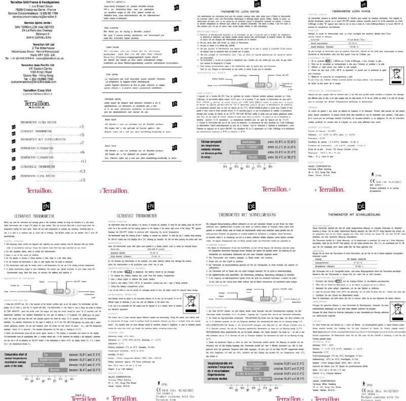 Page n°1 - Manuel utilisateur Terraillon THERMO ULTRA