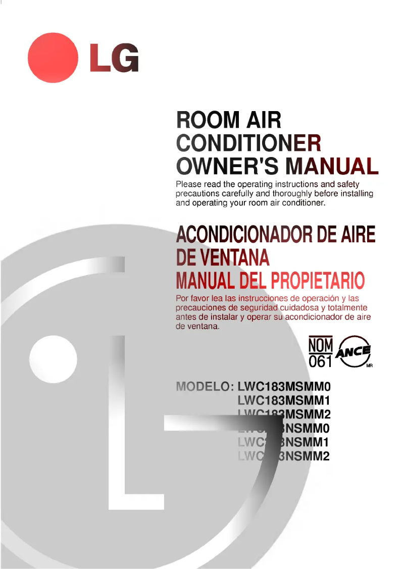 Page 1 de la notice Manuel utilisateur LG LWC243NSMM0