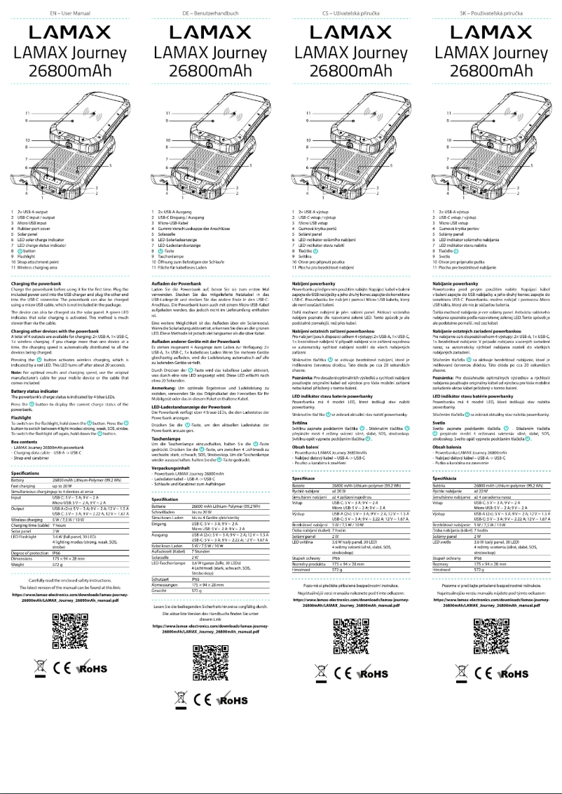 Image de la première page du manuel de l'appareil Journey 26800mAh