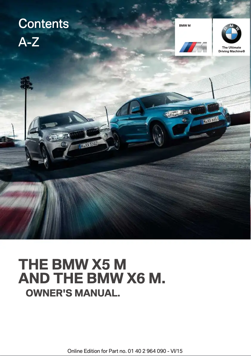 Page 1 de la notice Manuel utilisateur BMW X5 M (2016)