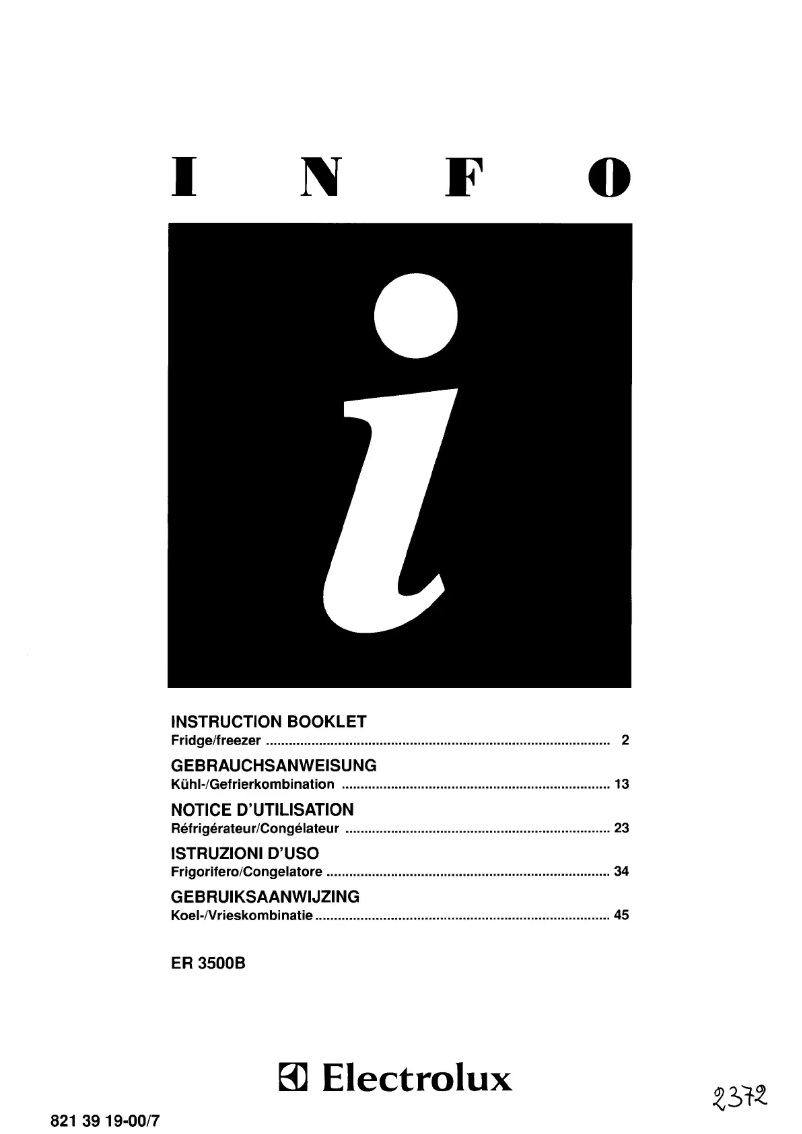 Image de la première page du manuel de l'appareil ER 3500