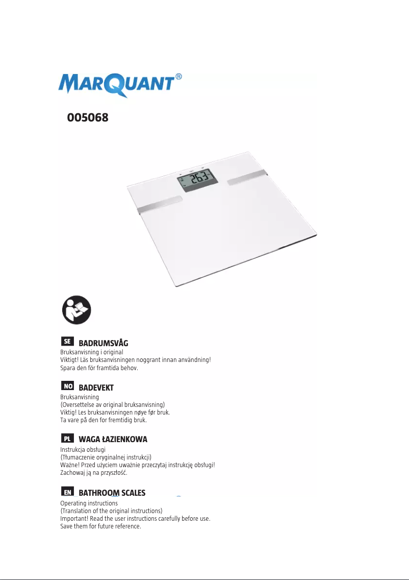 Page n°1 - Manuel utilisateur Marquant 005-068