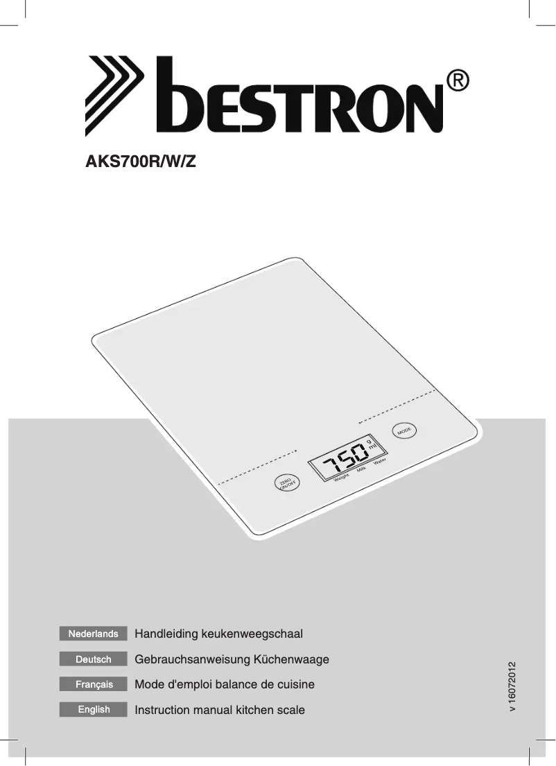 Page n°1 - Manuel utilisateur Bestron AKS700