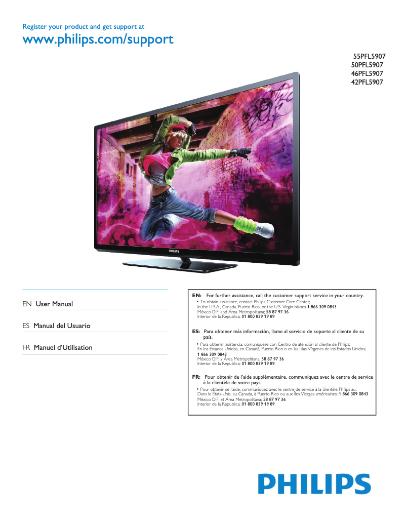 First page image of the manual for 42PFL5907