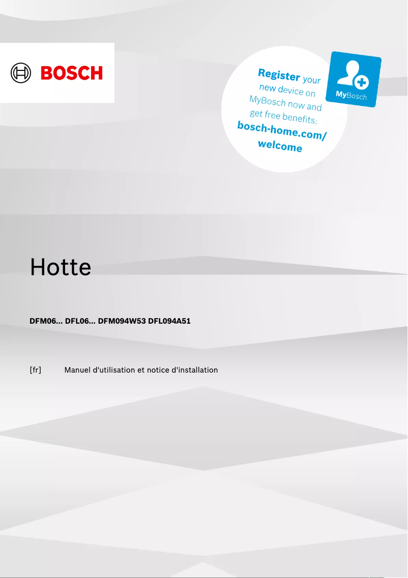 Page 1 de la notice Manuel utilisateur Bosch DFM064W54
