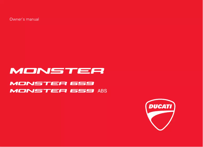 Page 1 de la notice Manuel utilisateur Ducati Monster 659 ABS (2013)