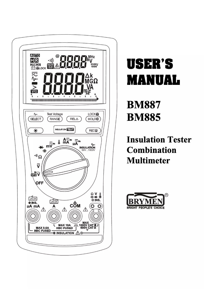 Page n°1 - Manuel utilisateur Brymen BM887
