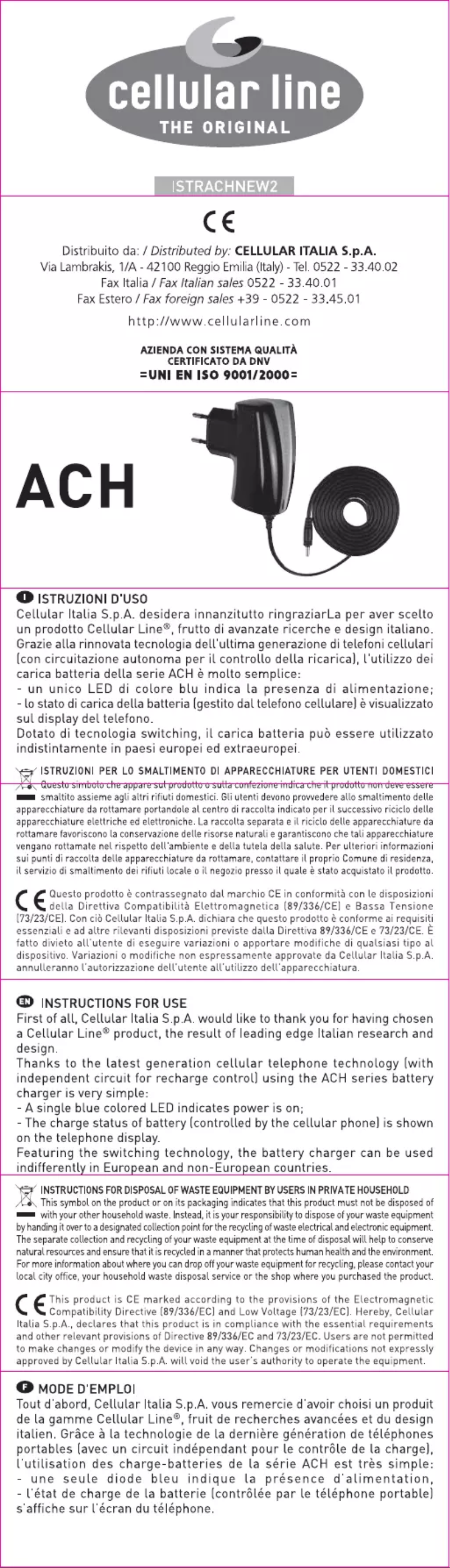 Image de la première page du manuel de l'appareil ACHIPHONE3GCL