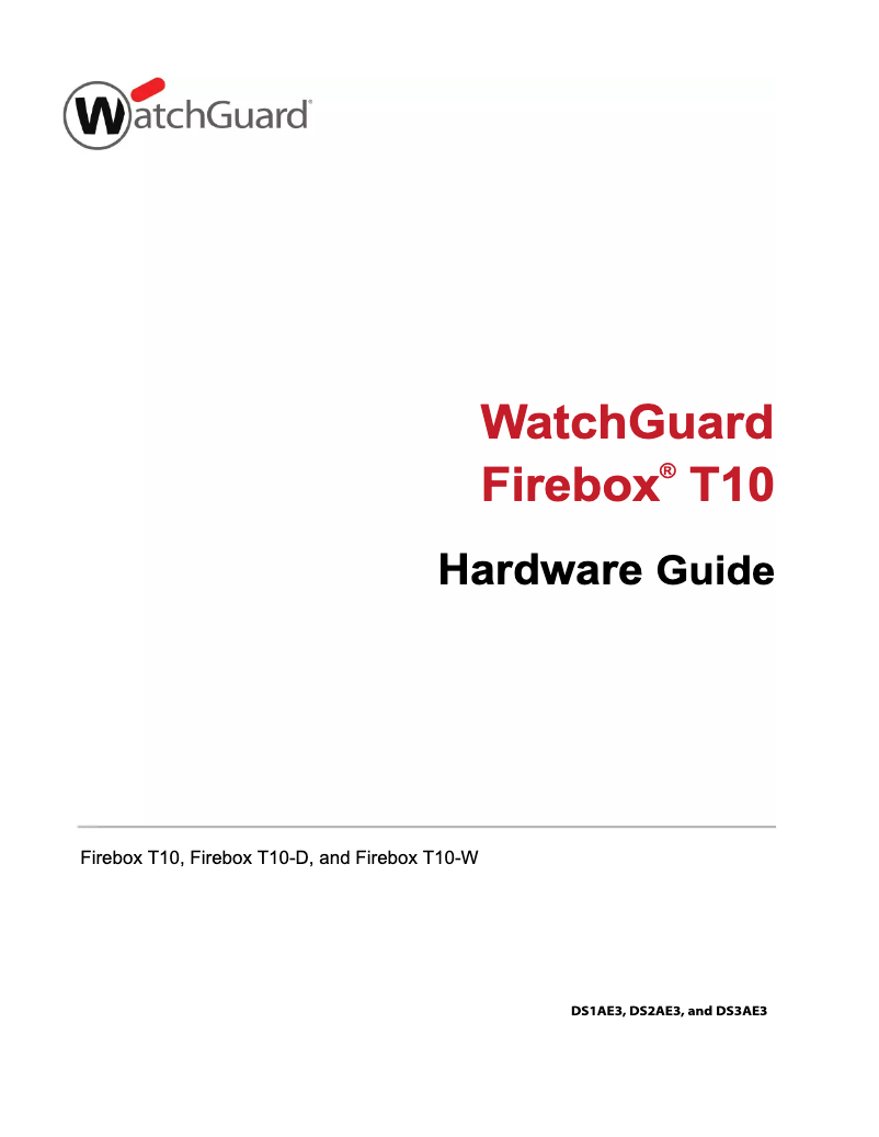 Page 1 de la notice Manuel utilisateur WatchGuard Firebox T10
