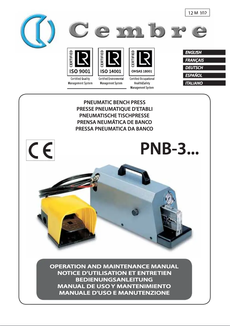 Page n°1 - Manuel utilisateur Cembre PNB-3N1