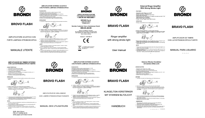 Image de la première page du manuel de l'appareil Bravo Flash