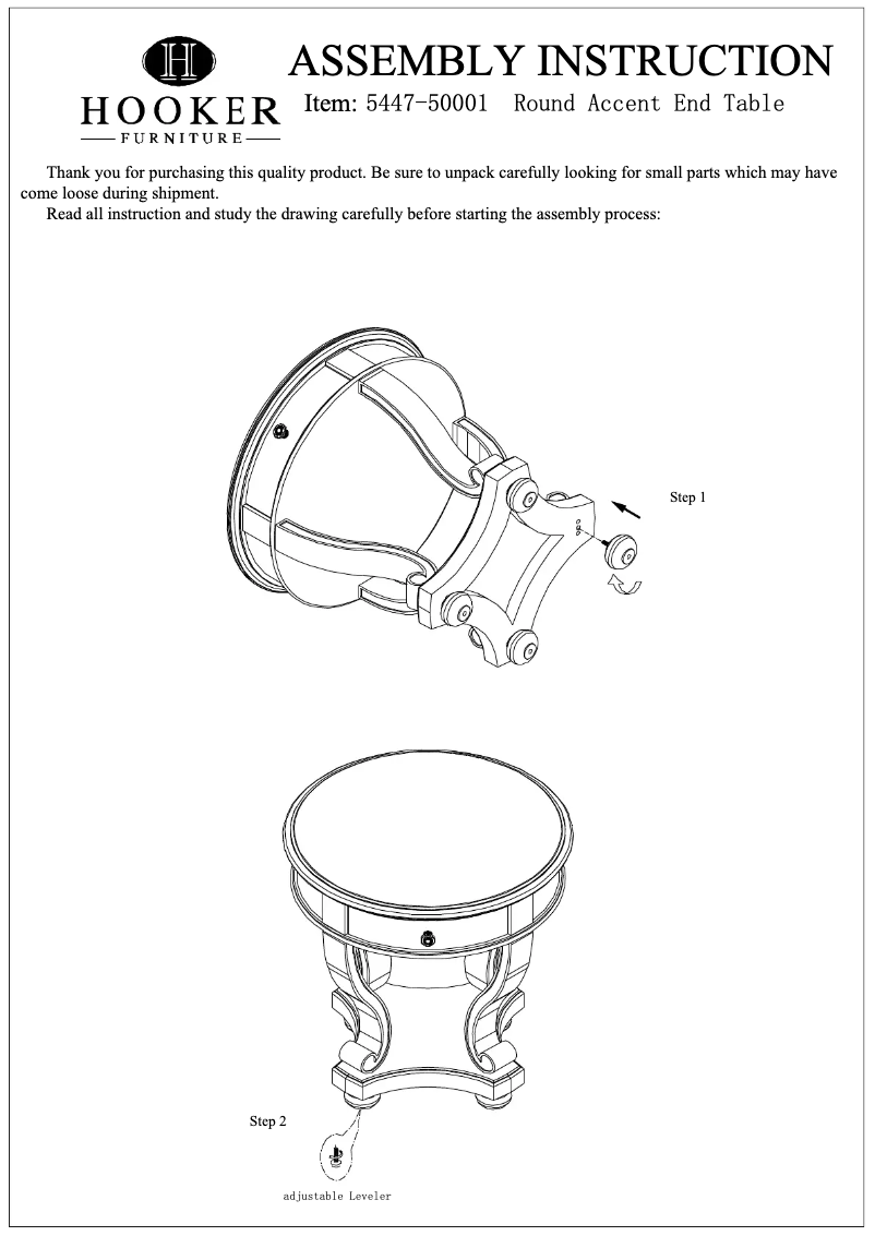 Página 1 del manual Manual de usuario Hooker 5447-50001