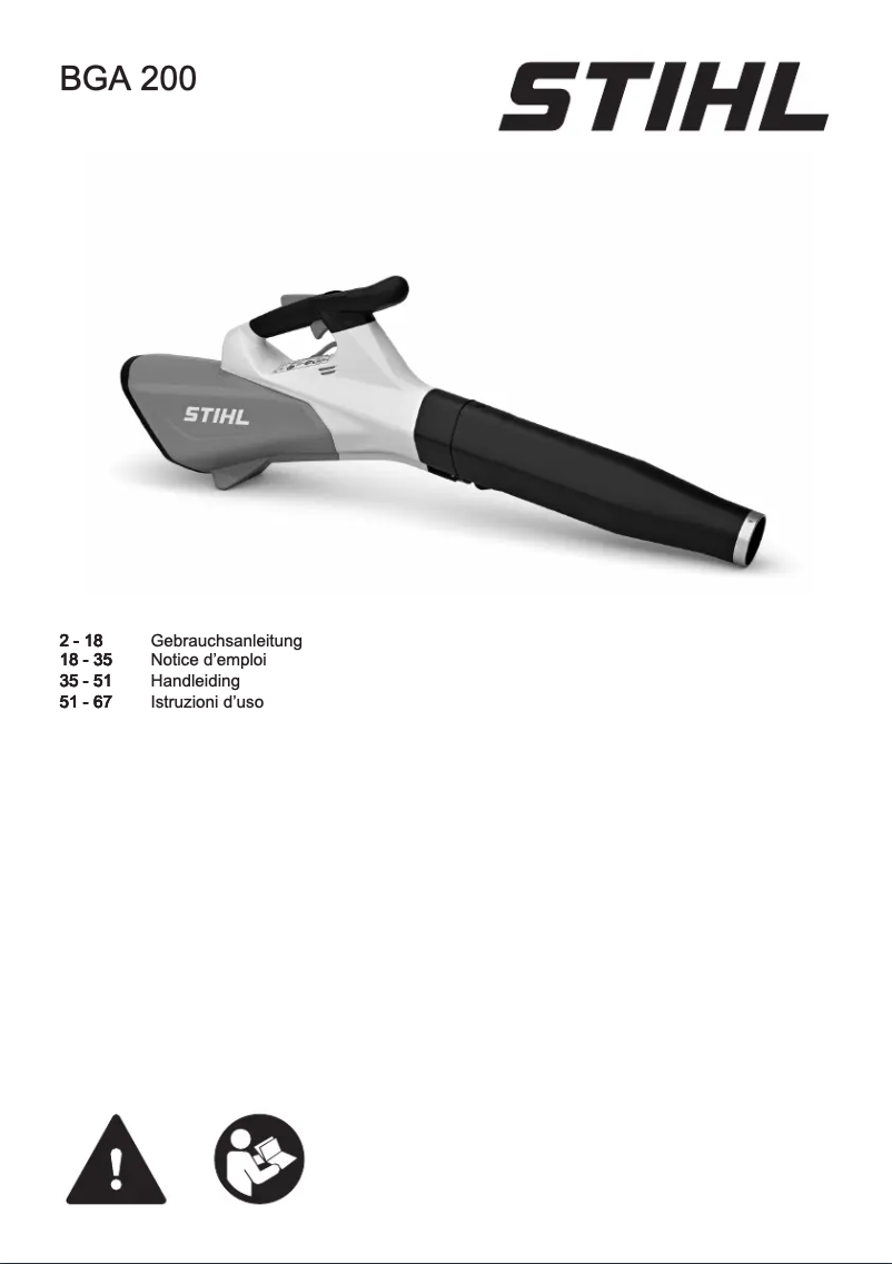 Page n°1 - Manuel utilisateur Stihl BGA 200