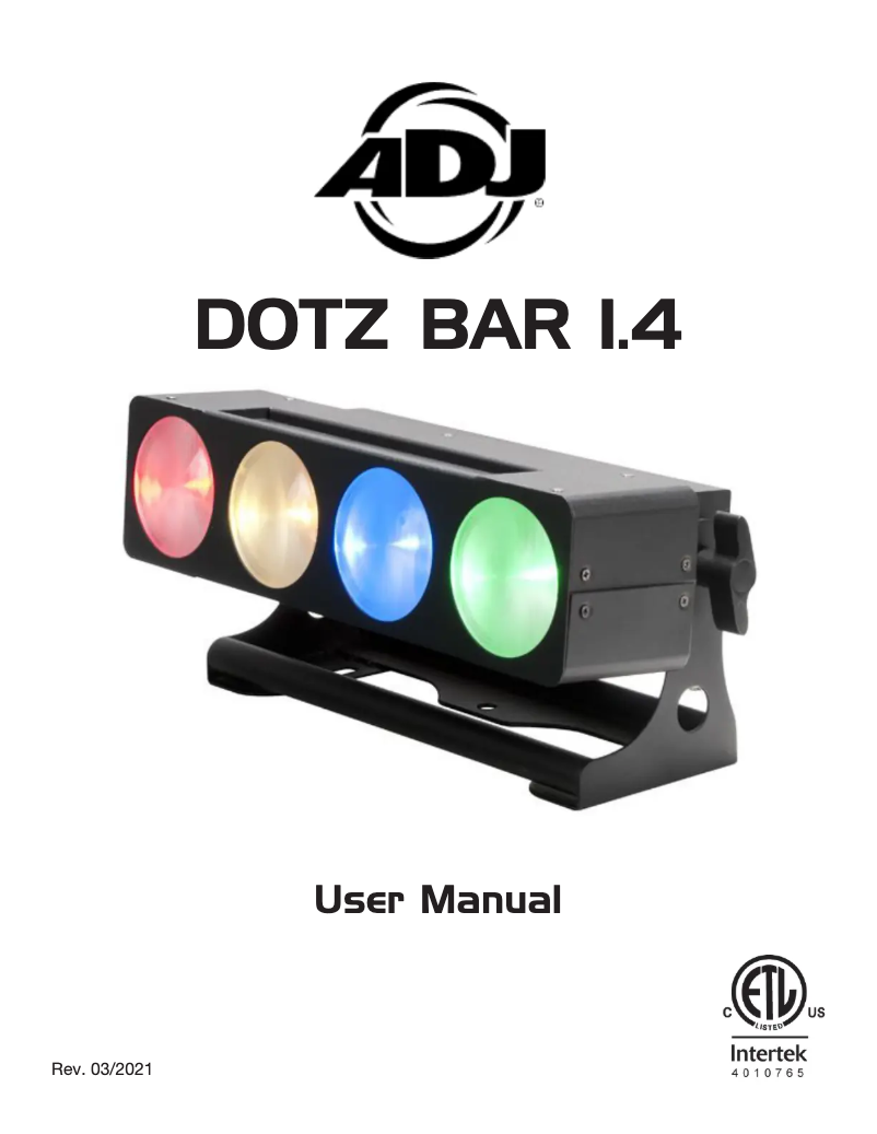 Image de la première page du manuel de l'appareil Dotz Bar 1.4