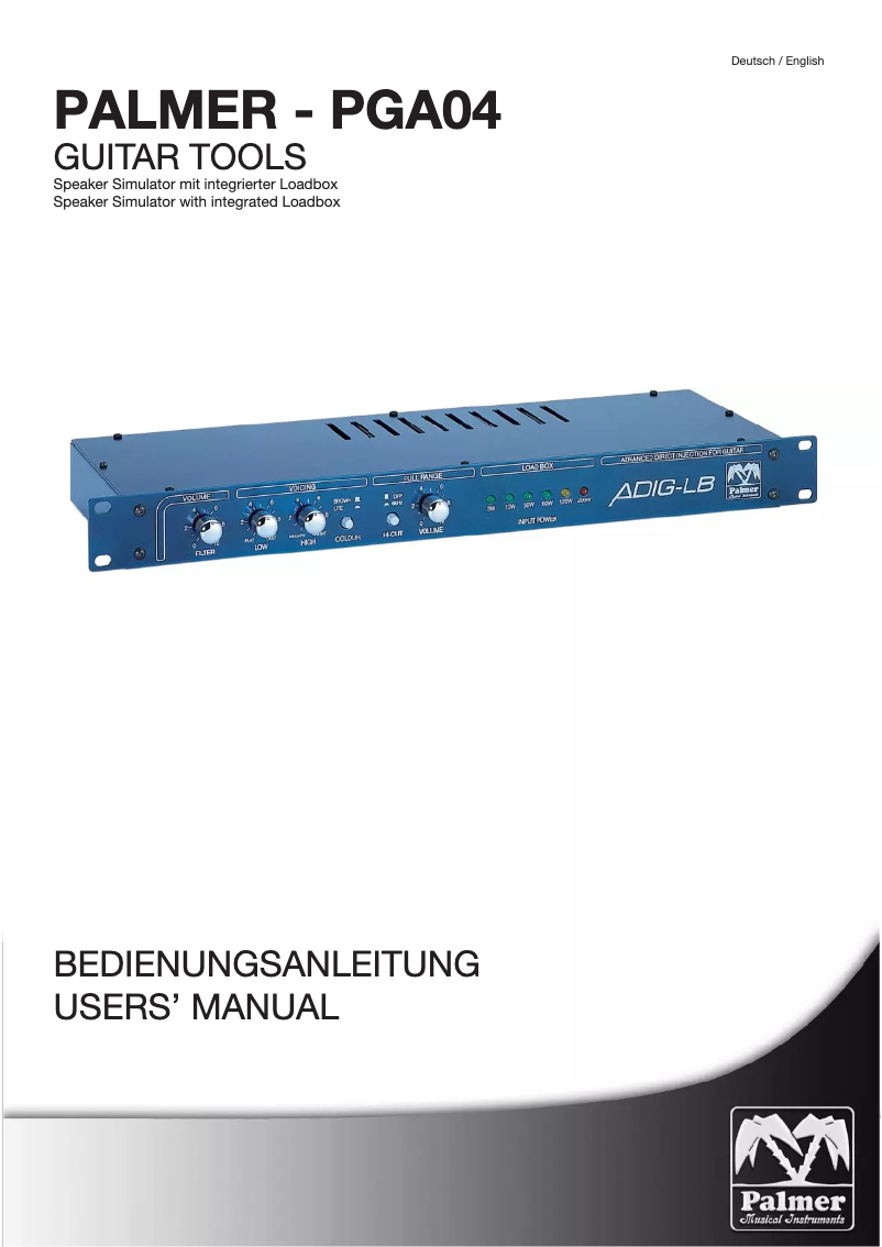 Page 1 de la notice Manuel utilisateur Palmer PGA04