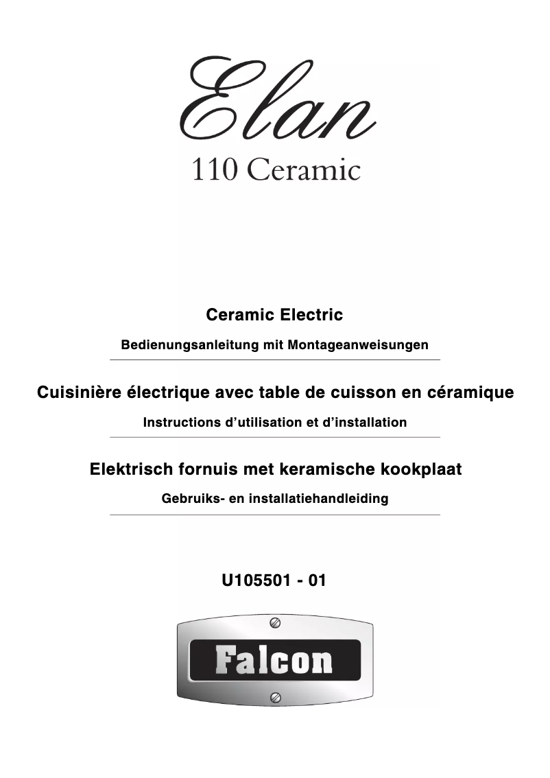 Page 1 de la notice Manuel utilisateur Falcon Elan 110 Ceramic