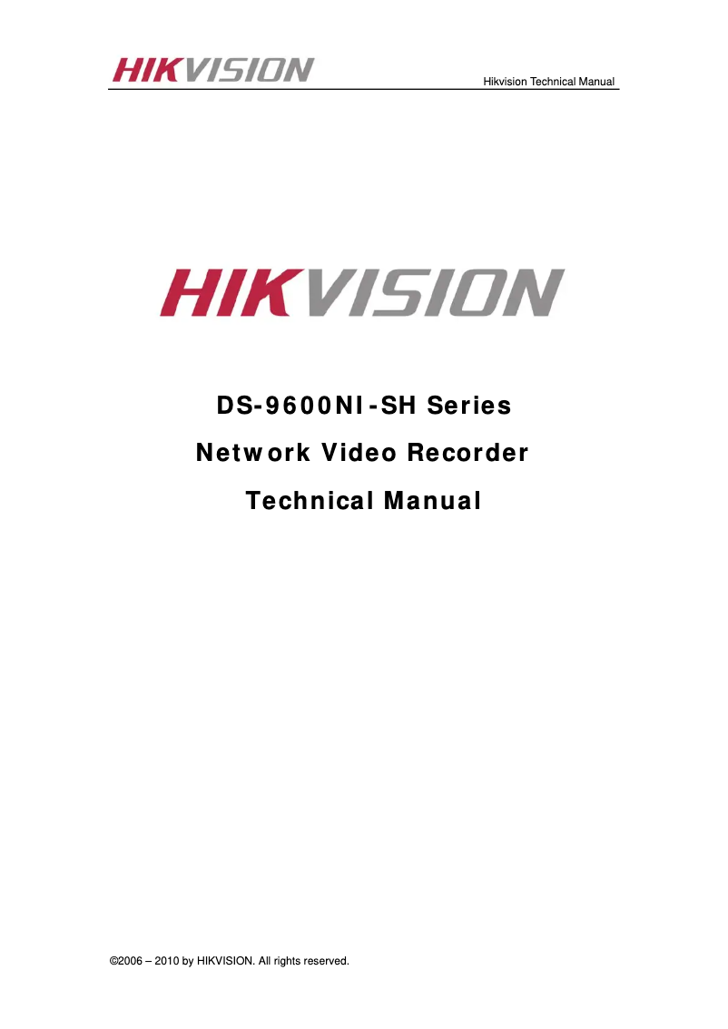 Page 1 de la notice Manuel utilisateur Hikvision DS-9632NI-H8