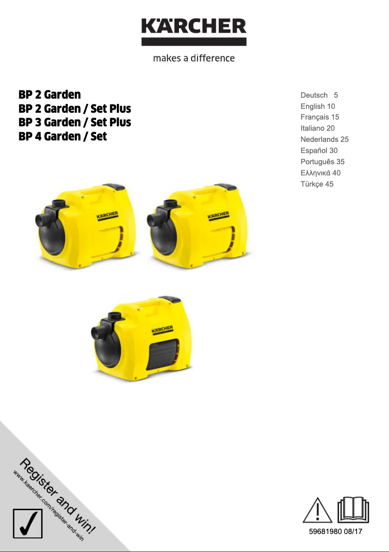 Image de la première page du manuel de l'appareil BP 3 Garden