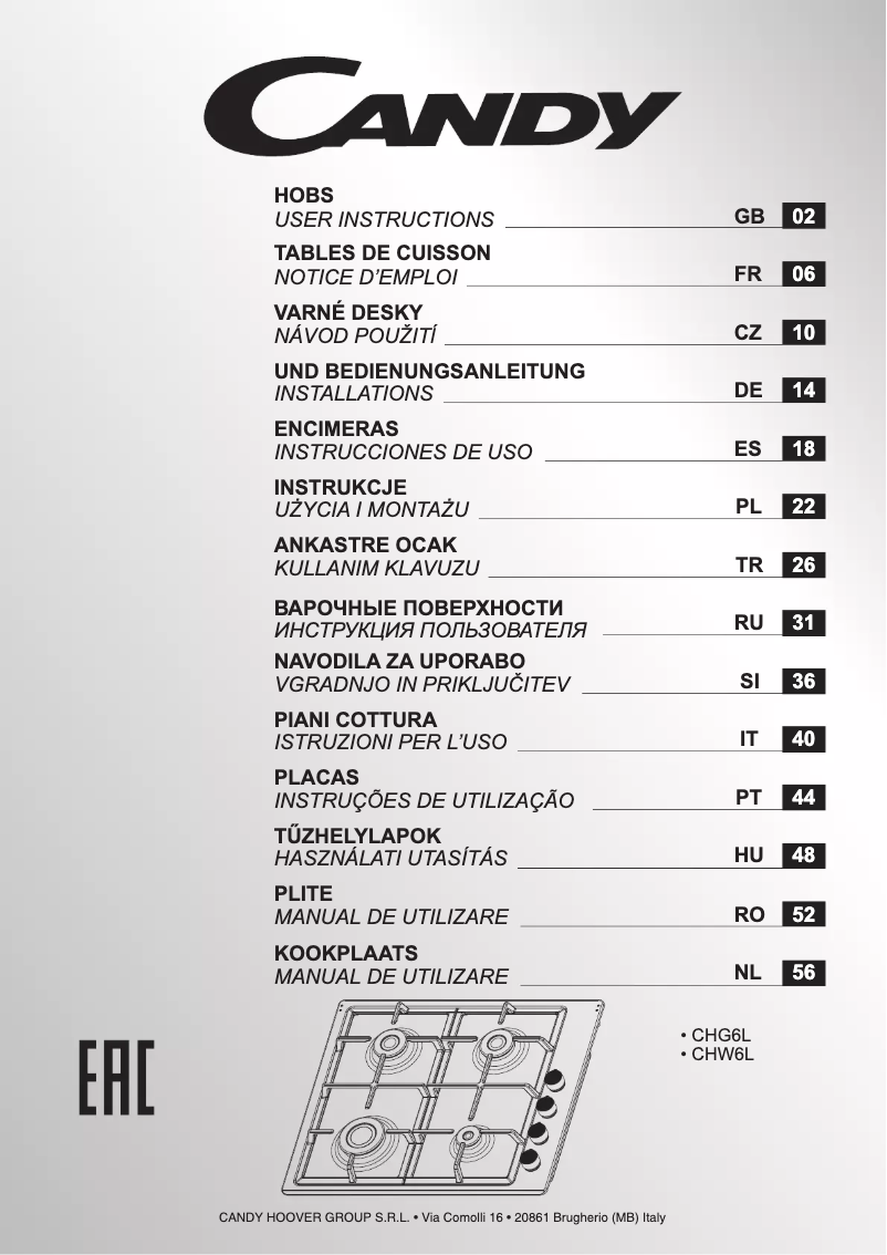 Image de la première page du manuel de l'appareil CHW640WLW