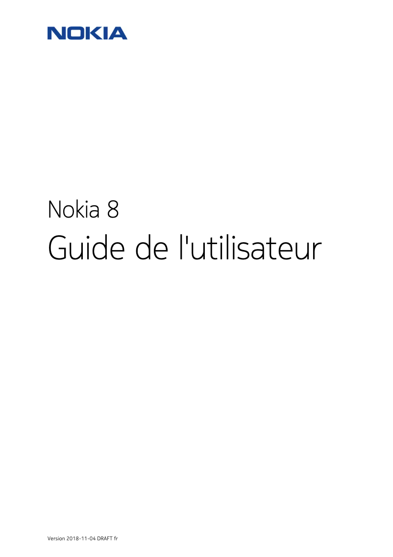 Page 1 de la notice Manuel utilisateur Nokia 8