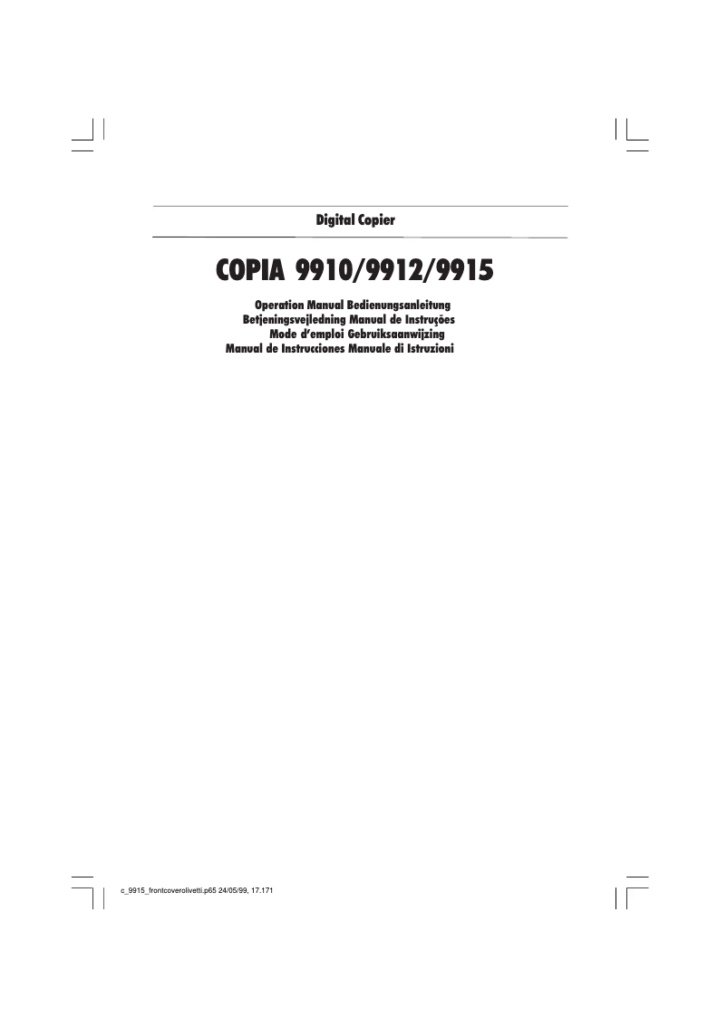 Image de la première page du manuel de l'appareil Copia 9910B