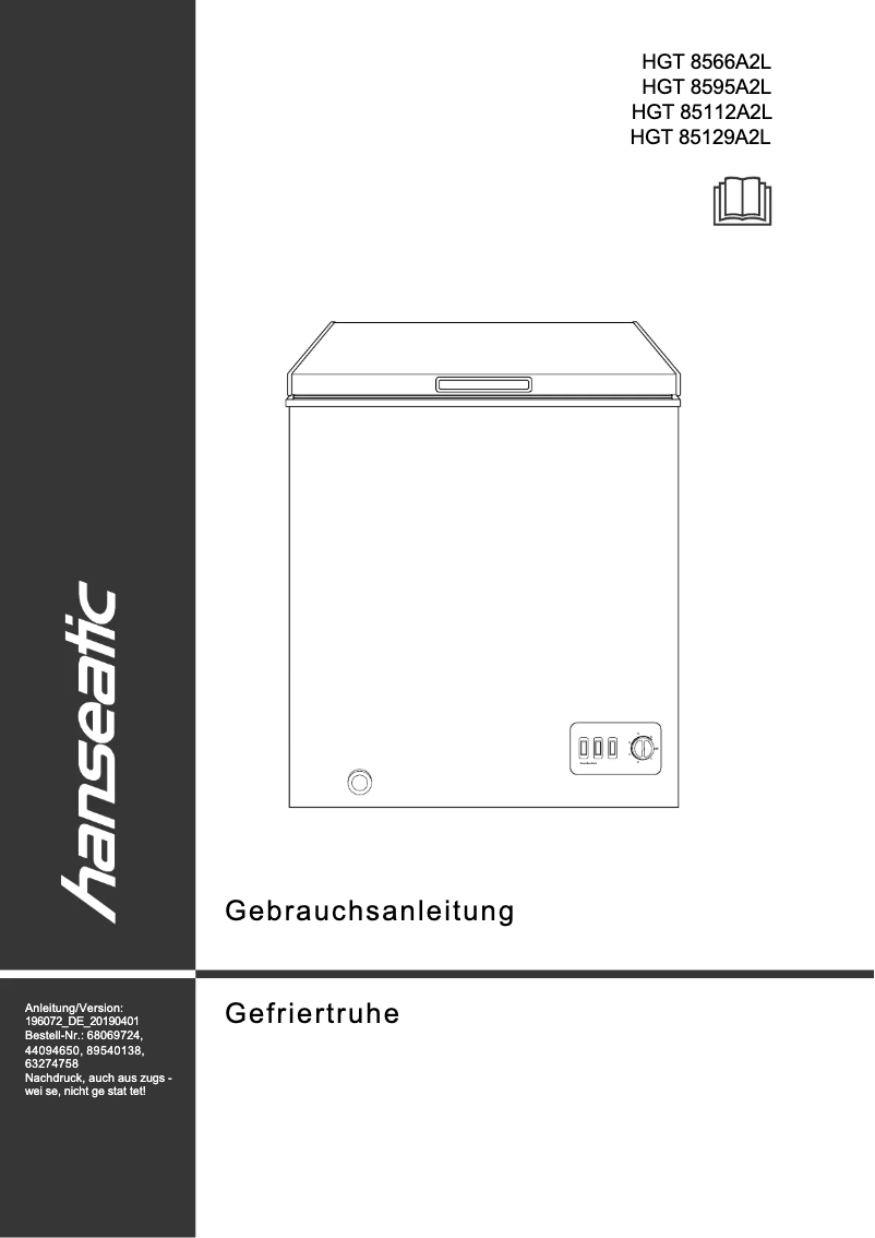 Page 1 de la notice Manuel utilisateur Hanseatic HGT85112A2L