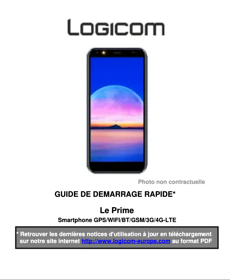 Page n°1 - Manuel utilisateur Logicom Le Prime