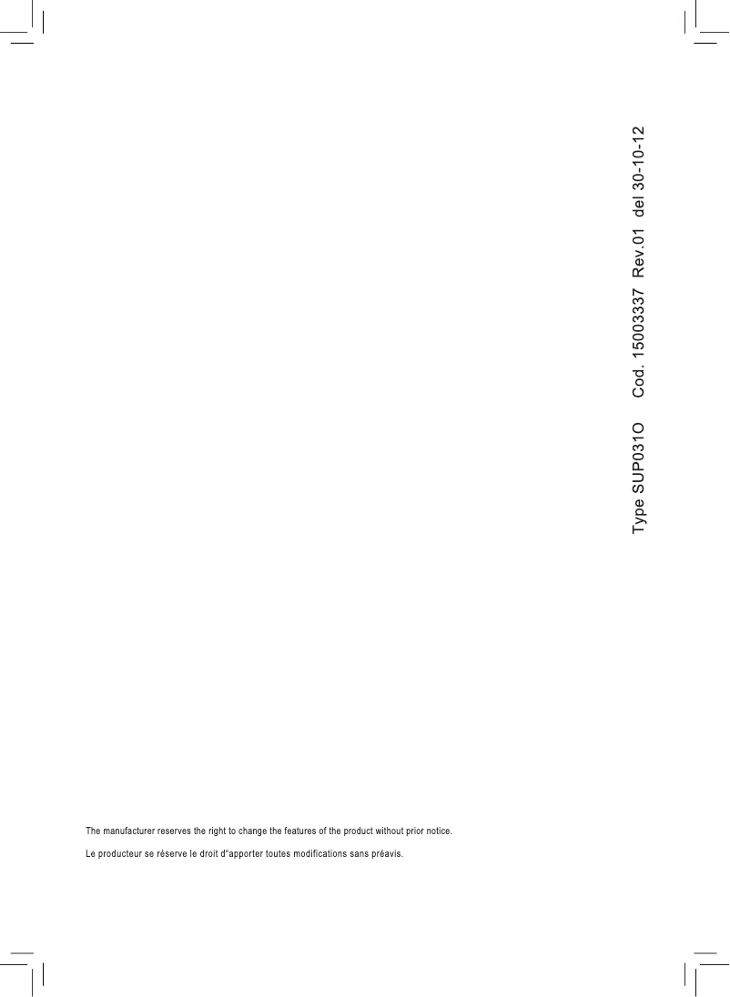 Image de la première page du manuel de l'appareil Saeco Odea RI9752