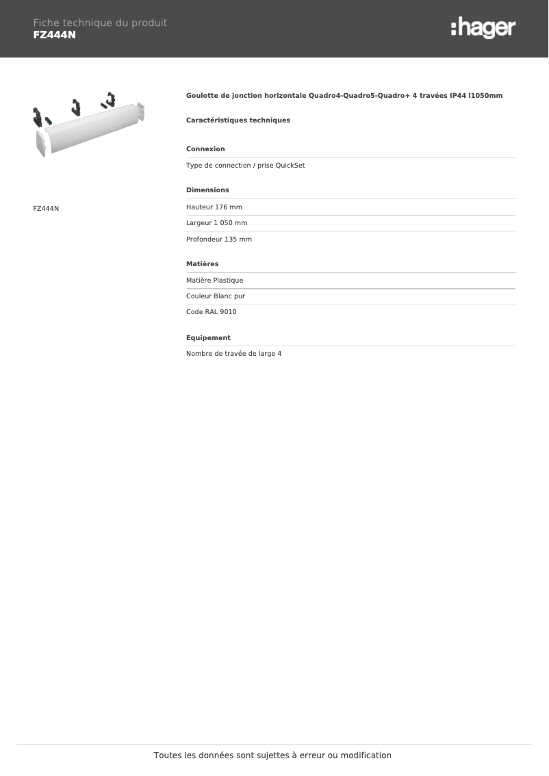 Image de la première page du manuel de l'appareil FZ444N