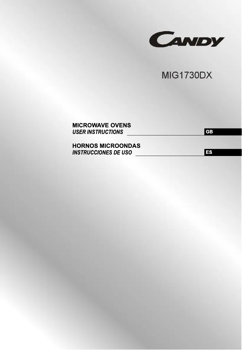 Page n°1 - Manuel utilisateur Candy MIG1730DX