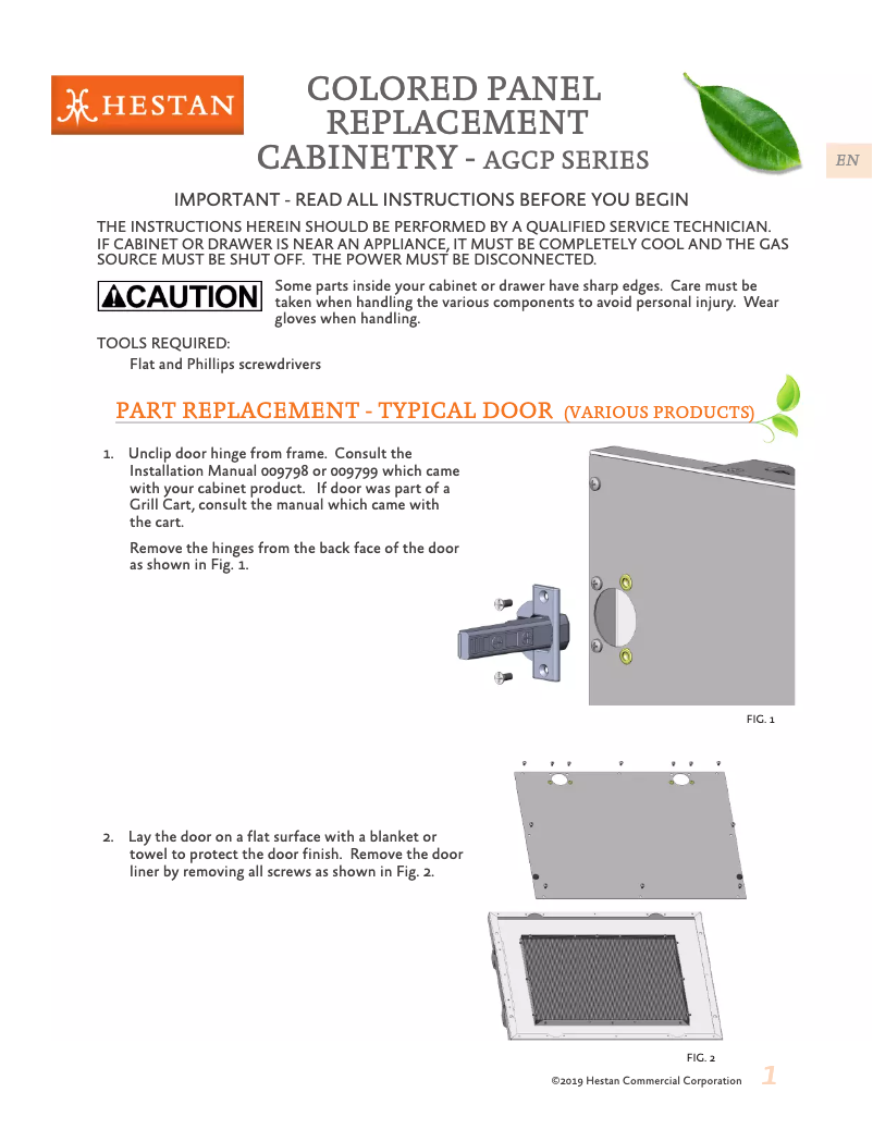 Page n°1 - Instructions / montage Hestan AGSDR42
