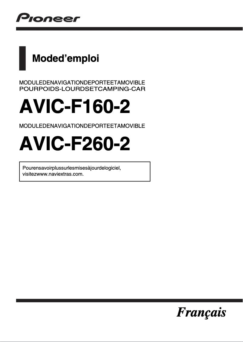 Page 1 de la notice Manuel utilisateur Pioneer AVIC-F160-2