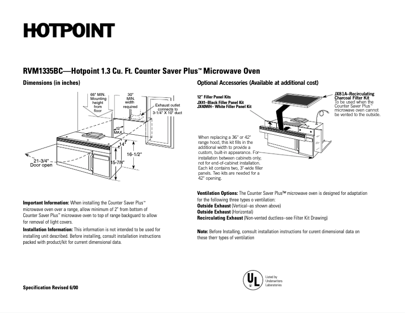 Image de la première page du manuel de l'appareil CounterSaver Plus RVM1335BC