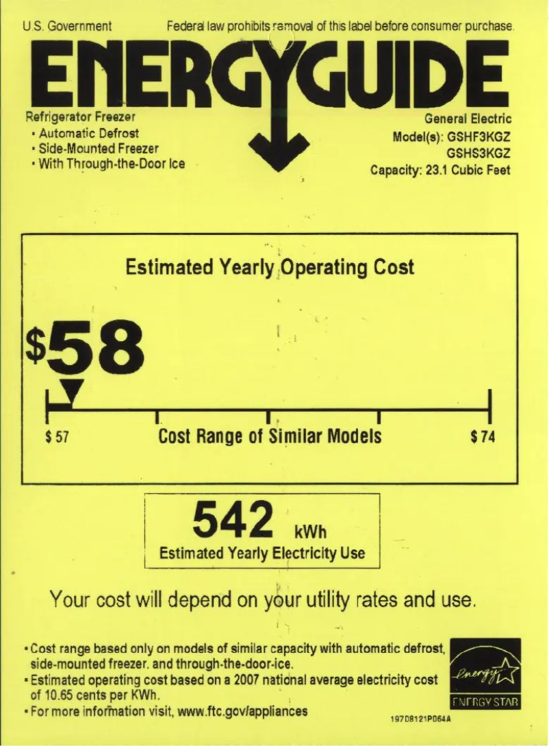 Image de la première page du manuel de l'appareil GSHS3KGZSS